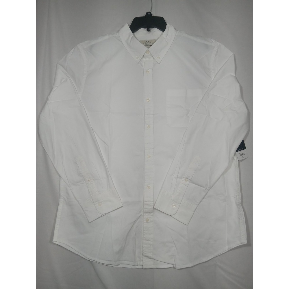 St John's Bay Button Down Shirt Men XLarge White Long Sleeve